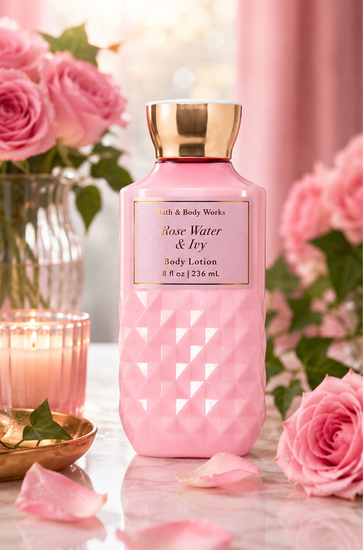 لوسیون بدن بس اند بادی ورکز Rose Water & Ivy